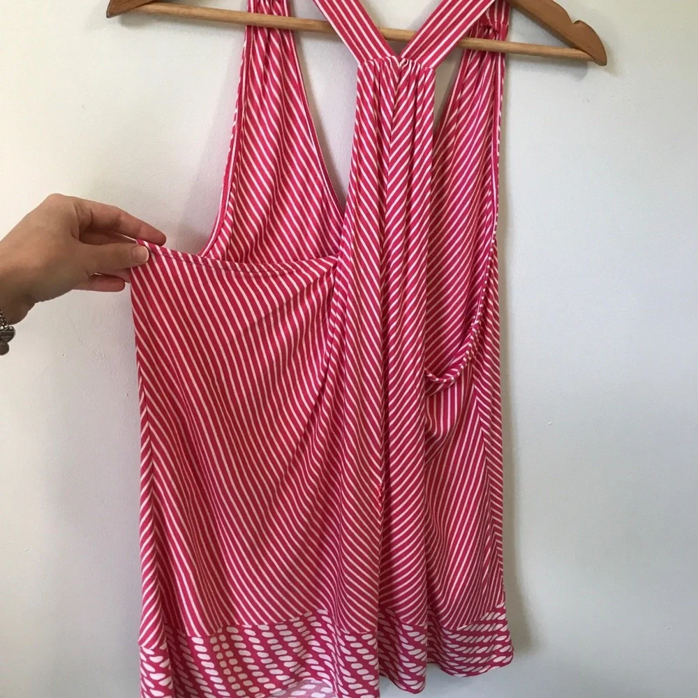 Banana Republic Pink & White Tank Top, Size L - Picture 7 of 13